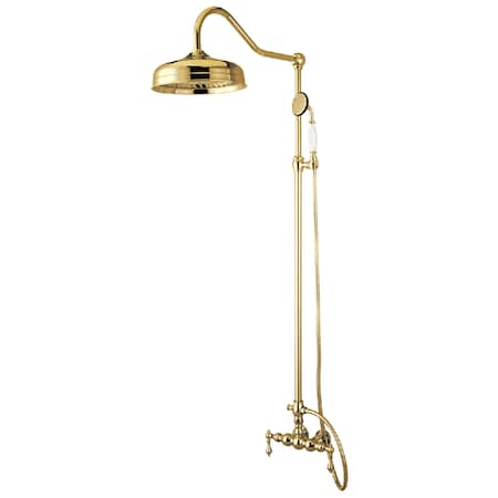 Kingston Brass Shower Combo, 2, Tub Wall Mount, Polished Brass CCK6172
